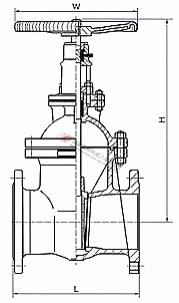 Z45H德標閘閥外形結構圖
